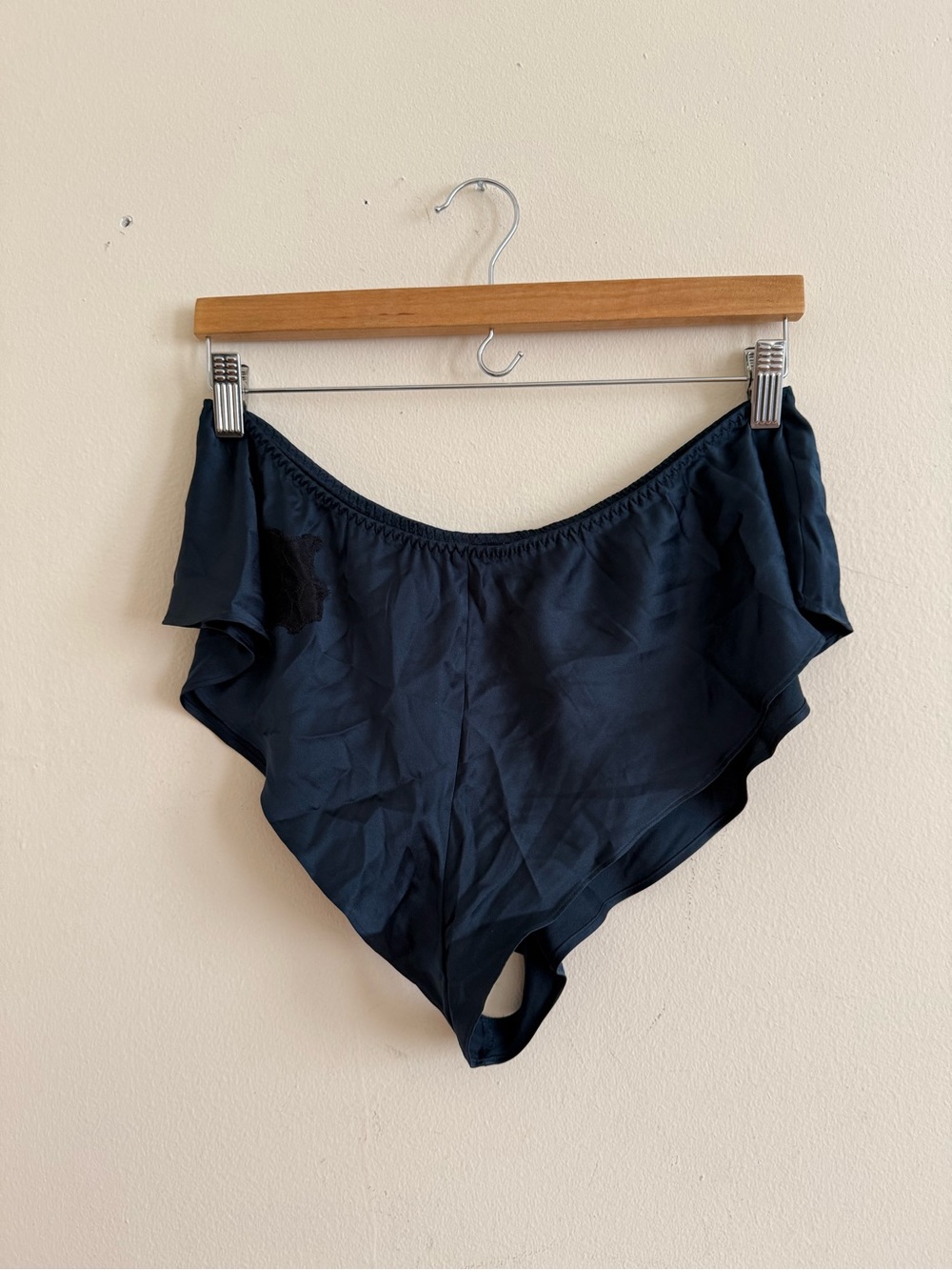 Victoria's Secret Dark Navy Satin High-Waist Briefs